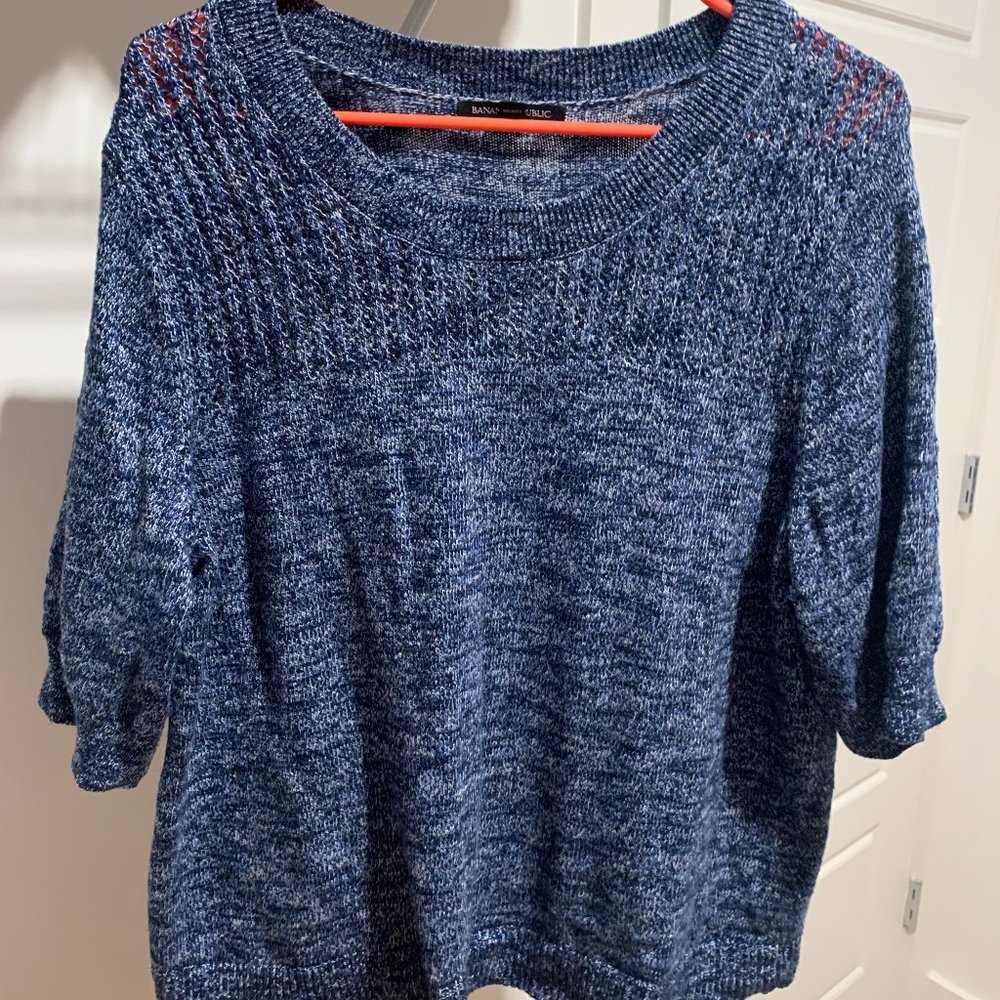 Chic marled navy blue sweater - Size XL